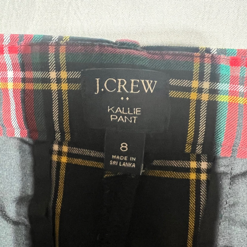J.Crew Kallie‎ Pant Womens Size 8 Stewart Tartan Plaid Straight Leg Holiday Sass - Picture 3 of 14